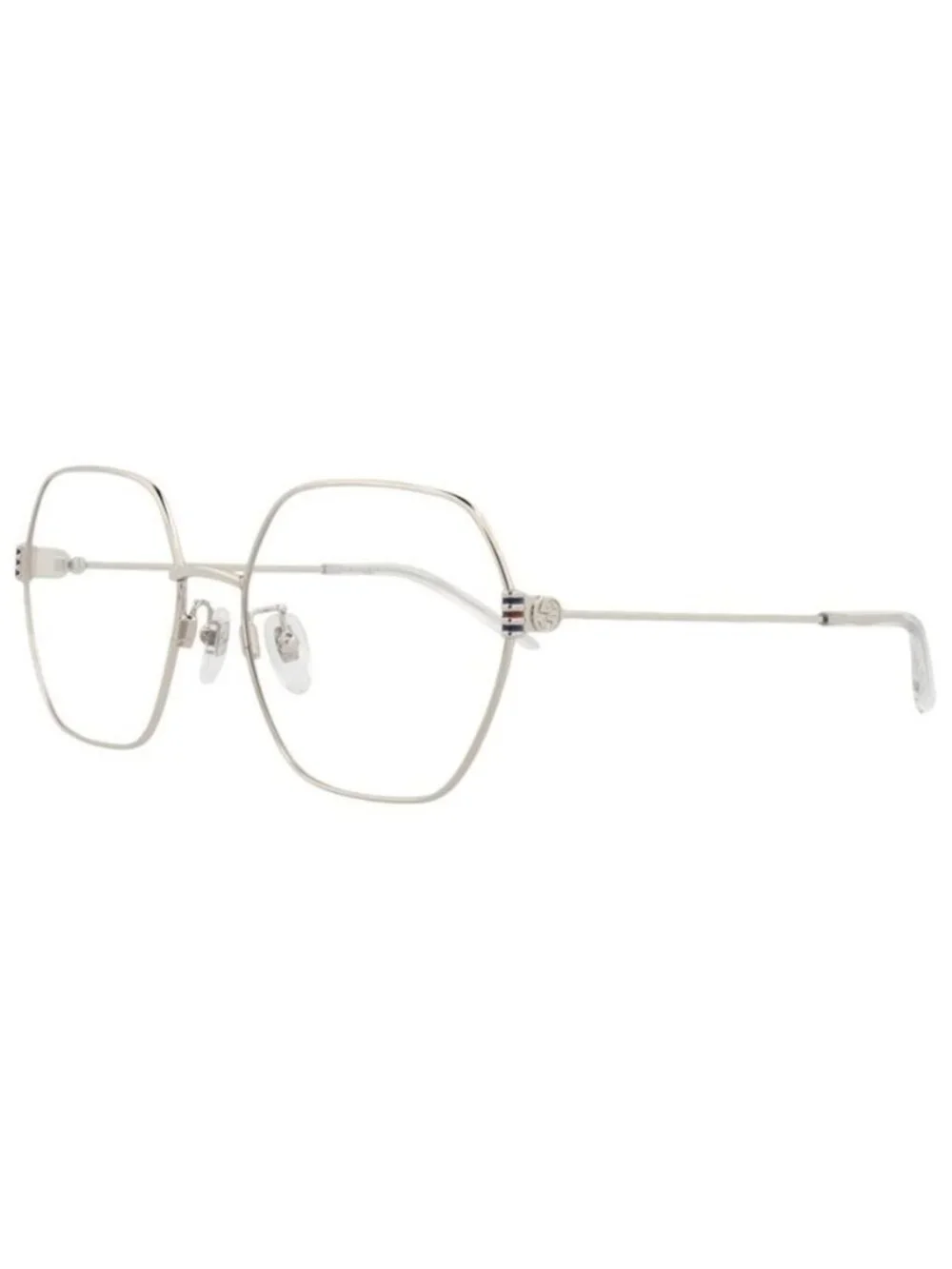 New Gucci Womens Square/Rectangle Silver Silver Transparent Fashion Designer Eye